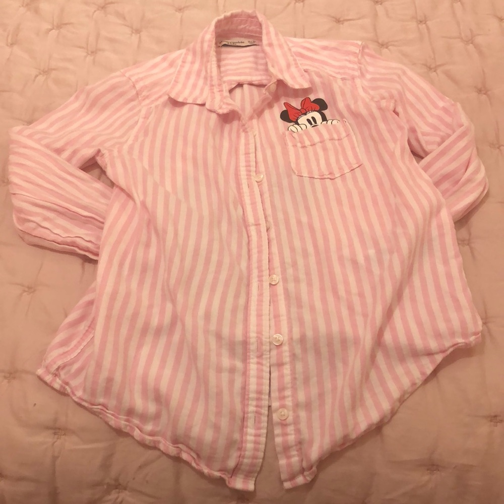 A&F Kids: Pink Striped Disney Top